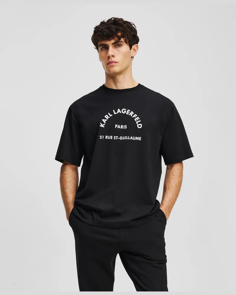 Karl Lagerfeld Rue St-guillaume T-shirt, Mann, Schwarz, Größe Schwarz