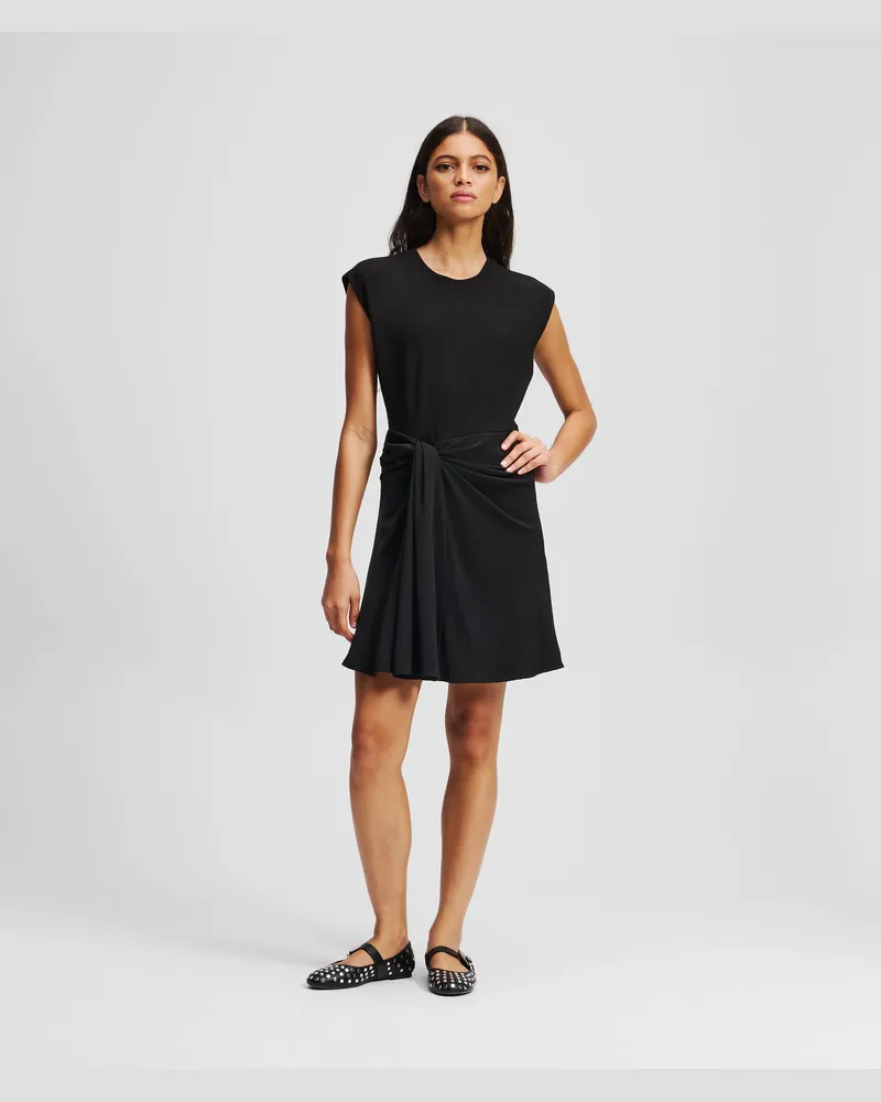 Karl Lagerfeld Kleid Aus Mischgewebe, Frau, Schwarz, Größe Schwarz