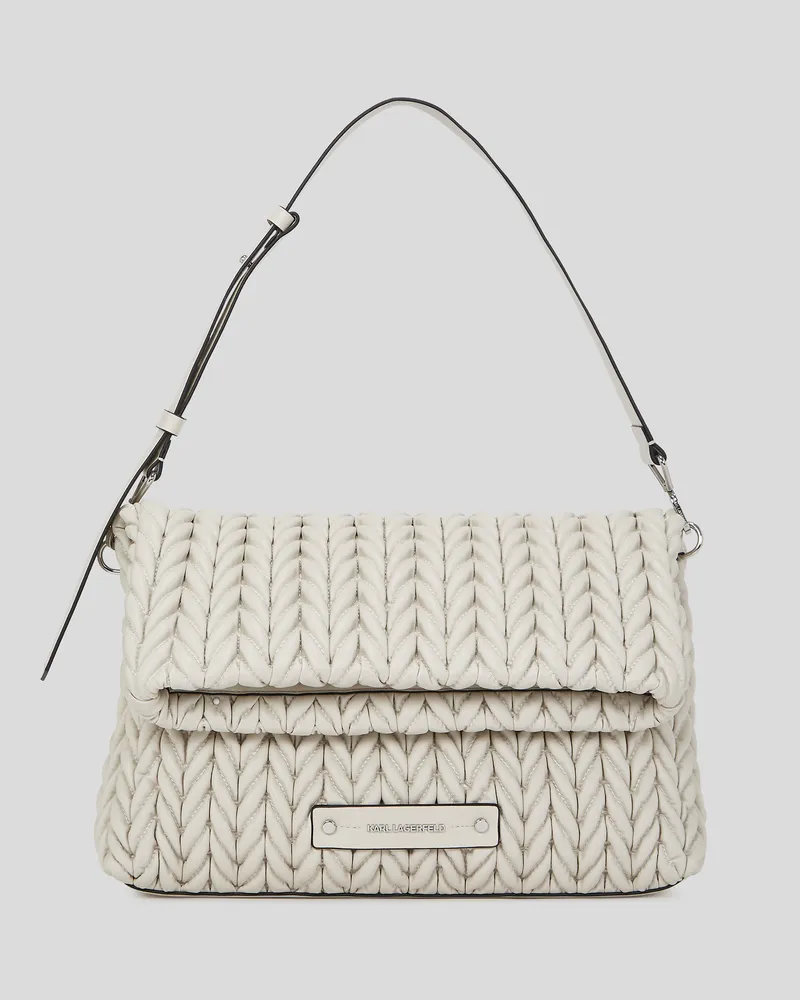 Karl Lagerfeld K/weave Grosse Schultertasche, Frau, Zement, Größe Zement