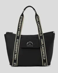 Karl Lagerfeld Rue st-guillaume Grosse Tote-bag mit Metall-logo, Frau, Schwarz Schwarz