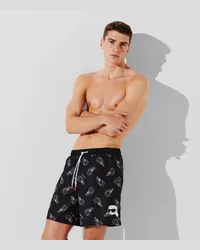 Karl Lagerfeld K/ikonik board-shorts mit Durchgehendem Print, Mann, Ikonik -umriss mit Schwarzem Muster Ikonik