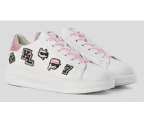 K/ikonik kapri-karl-varsity-sneaker mit aufnäher, Frau, Weiss/pink