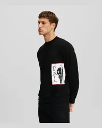 Karl Lagerfeld Karl-archiv-sweatshirt, Mann, Schwarz/schwarz Schwarz