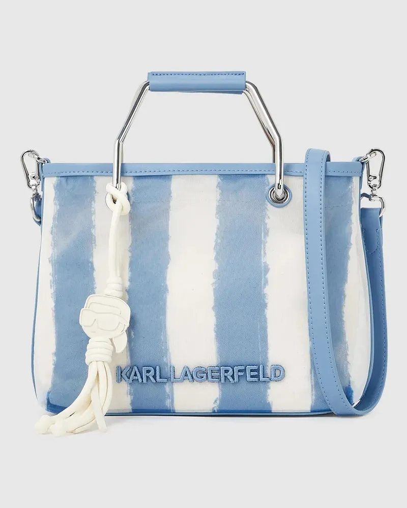 Karl Lagerfeld Ikon Kleine Tote Bag Mit Netzstoff, Damen, Nach Mitternacht, Größe Nach