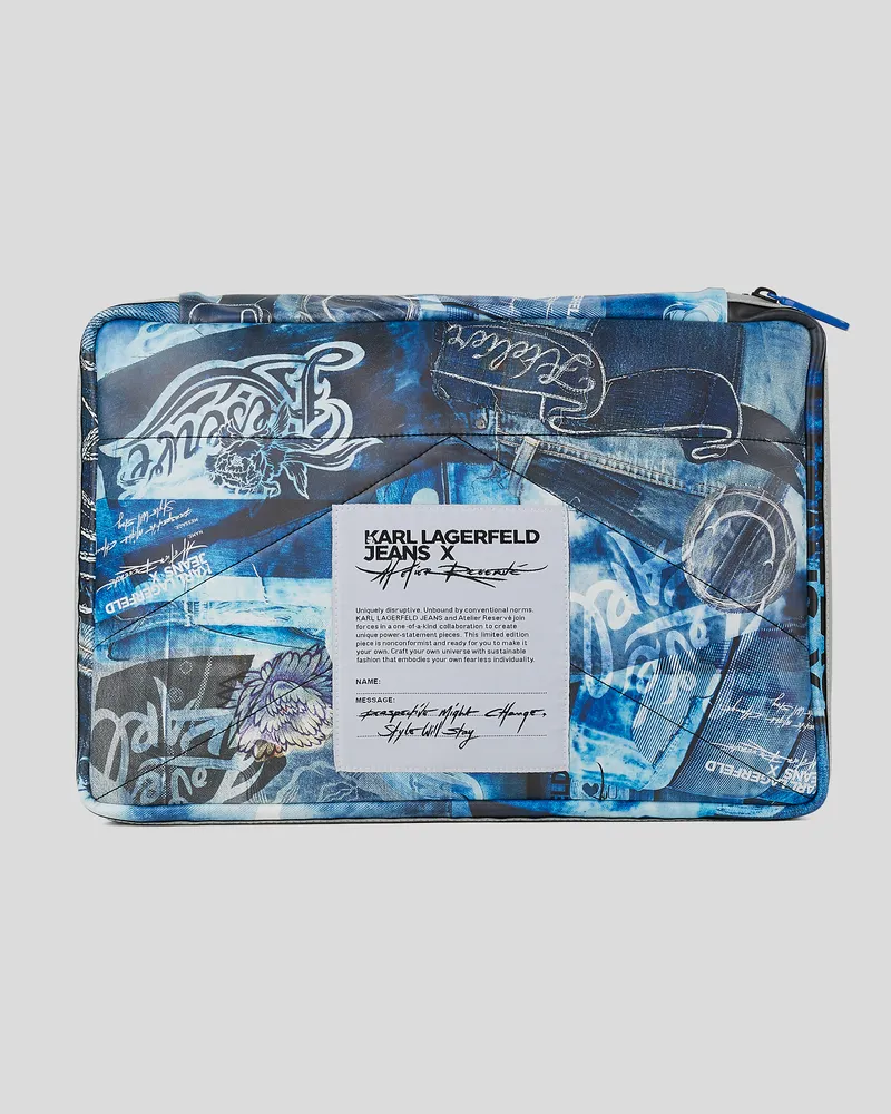Karl Lagerfeld Klj x atelier reservé Laptop-hülle, Frau, Reserve Blau, Größe Reserve