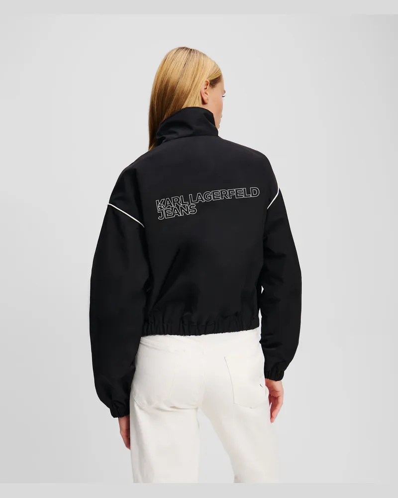 Karl Lagerfeld Jacke Mit Reissverschluss, Frau, Schwarz, Größe Schwarz