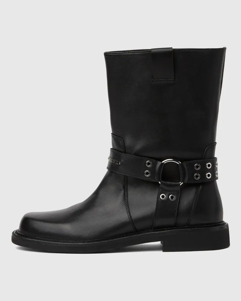 Karl Lagerfeld Sadie Harness Boots Mit Nietenbesatz, Damen, Schwarz, Größe Schwarz