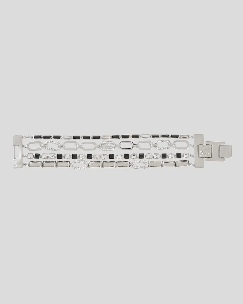 Karl Lagerfeld Signature Mehrlagiges Armband, Frau, Silver, Größe Silver