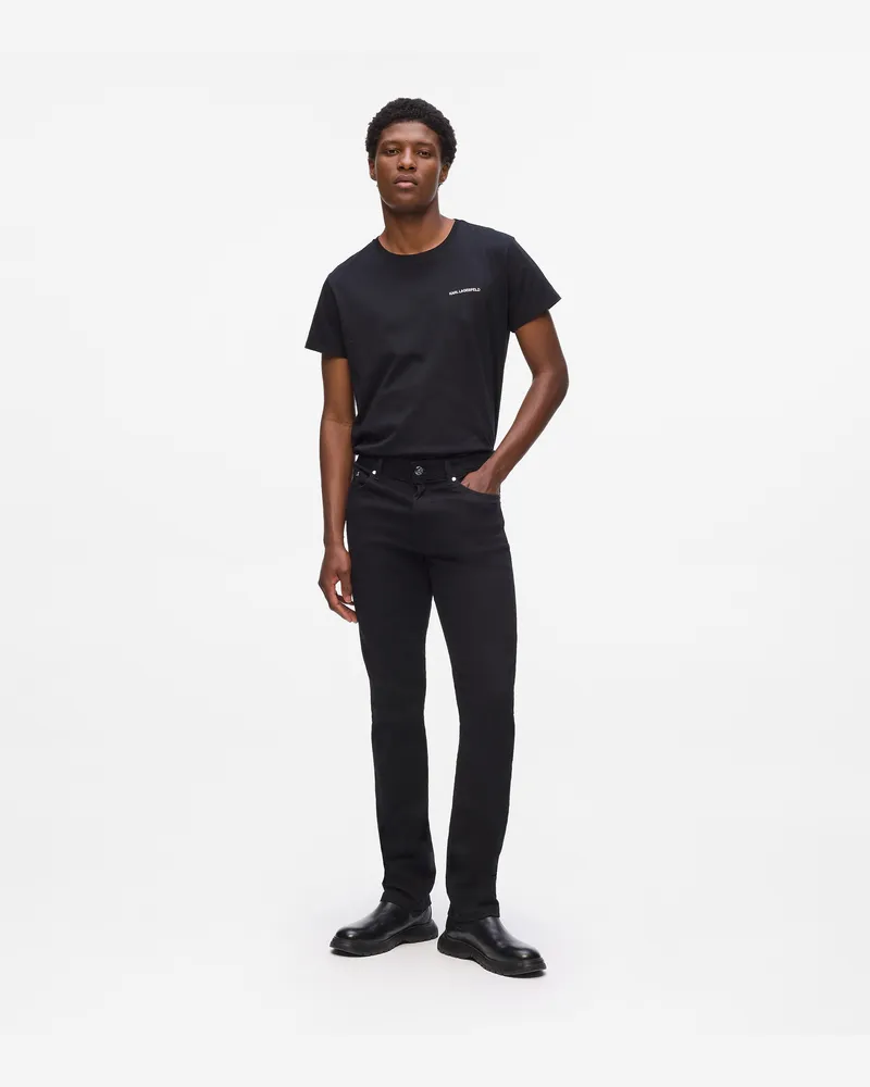 Karl Lagerfeld Klassische Jeans, Male, Schwarzer Denim, Size Black