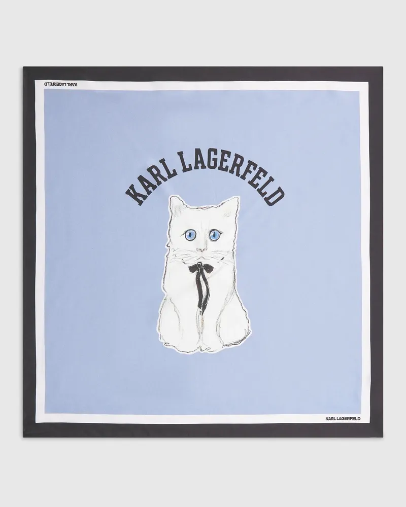 Karl Lagerfeld Ikon Choupette Seidenschal, Damen, Kentucky Blau, Größe Kentucky