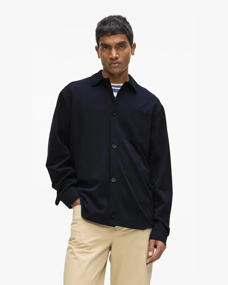 Karl Lagerfeld Ikon Jersey-overshirt, Herren, Silberseeblau, Größe Silberseeblau