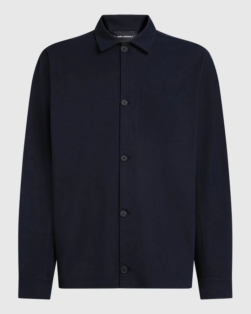 Karl Lagerfeld Ikon Jersey-overshirt, Herren, Silberseeblau, Größe Silberseeblau
