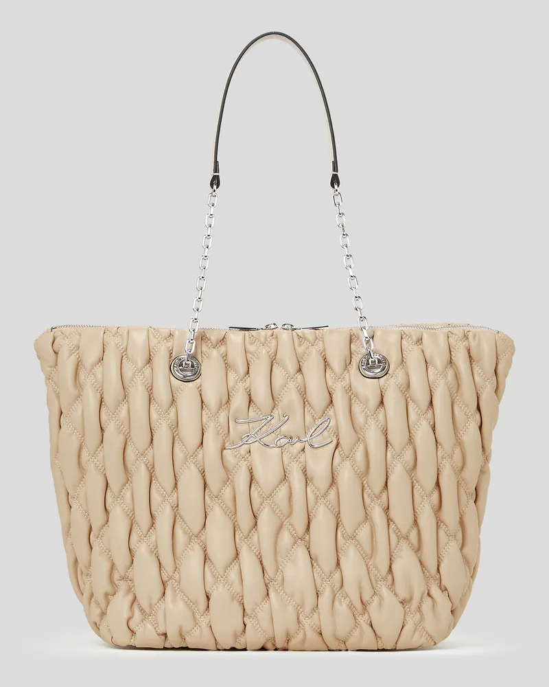 Karl Lagerfeld K/signature kuilt Tote-bag, Frau, Trench Beige, Größe Trench