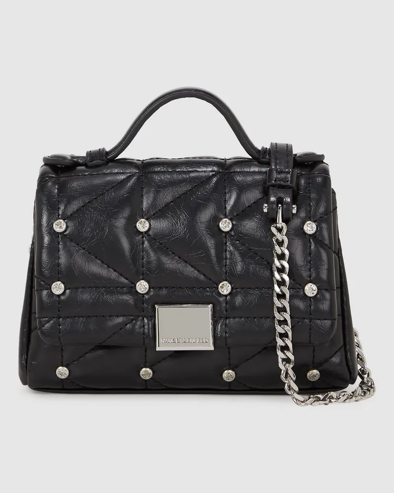 Karl Lagerfeld K/kuilt Strassbesetzte Nano Tasche, Damen, Schwarze Verzierung, Größe Schwarze