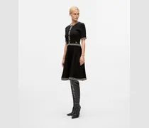 Strickkleid Mit Bouclé-details, Damen, Schwarz, Größe