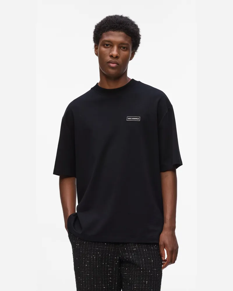 Karl Lagerfeld Logo-patch T-shirt, Herren, Schwarz, Größe Schwarz