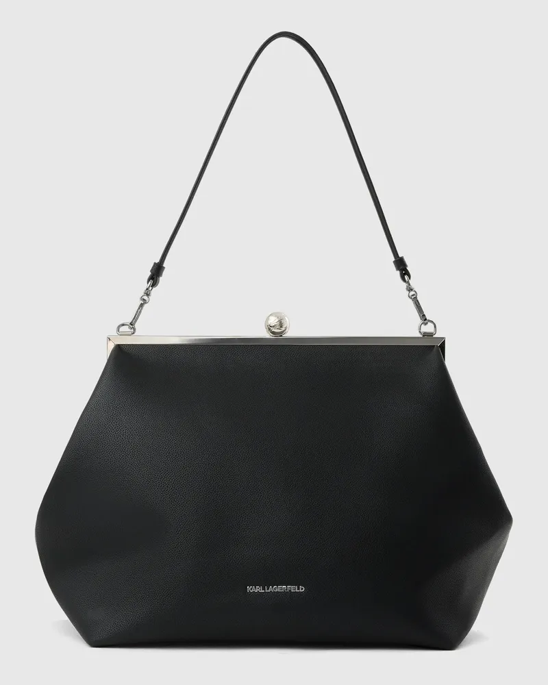 Karl Lagerfeld Exklusive Extragroße K/essential Clutch-tasche, Damen, Schwarz-nickel, Größe Schwarz-nickel