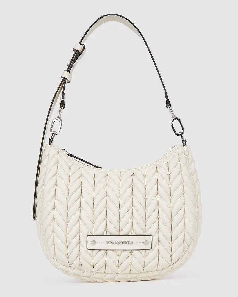 Karl Lagerfeld K/weave Kleine Hobo-tasche, Damen, Off White, Größe Off