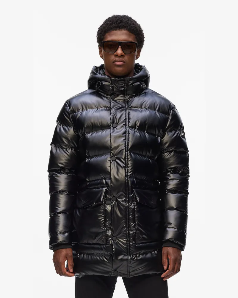 Karl Lagerfeld Steppjacke Mit Kapuze, Herren, Schwarz, Größe Schwarz