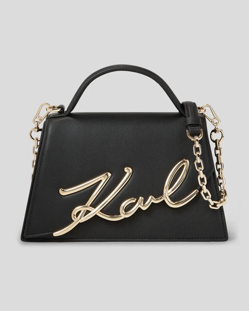 Karl Lagerfeld K/signature Mittelgrosse Umhängetasche, Frau, Schwarz/Gold, Größe Schwarz