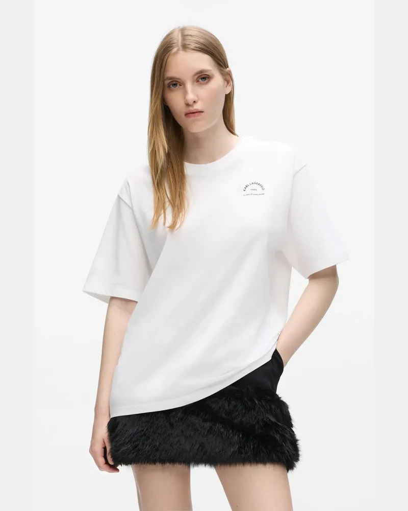 Karl Lagerfeld Rue St-guillaume Oversized-t-shirt, Damen, Weiss, Größe Weiss