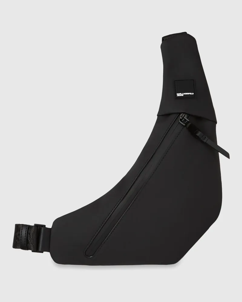 Karl Lagerfeld Slingbag Aus Beschichtetem Technischem Leder, Herren, Schwarz, Größe Schwarz