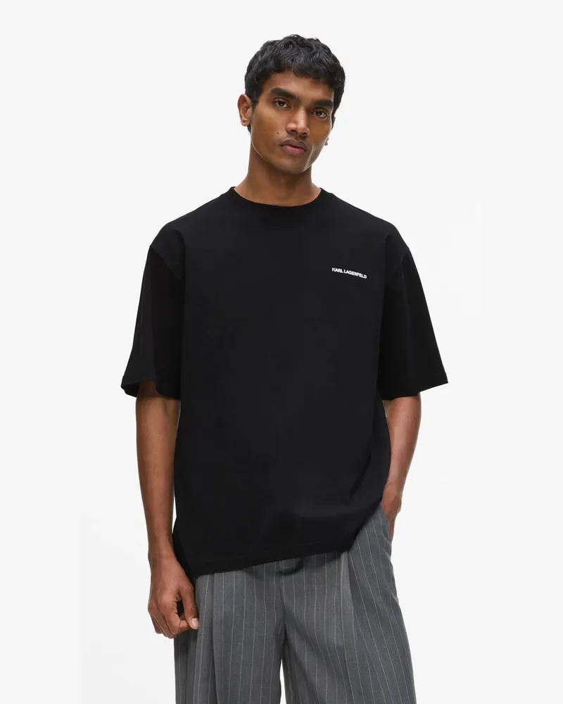 Karl Lagerfeld Rue St-guillaume Legeres T-shirt, Herren, Schwarz, Größe Schwarz