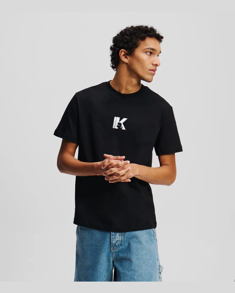 Karl Lagerfeld K-logo T-shirt, Herren, Schwarz, Größe Schwarz