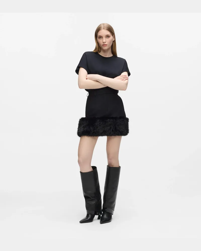 Karl Lagerfeld Minirock Aus Pelz-imitat, Damen, Schwarz, Größe Schwarz
