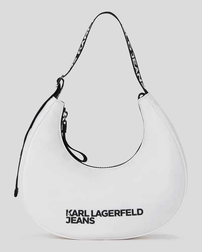 Karl Lagerfeld Halbmond-schultertasche Aus Nylon, Frau, Weiss, Größe Weiss