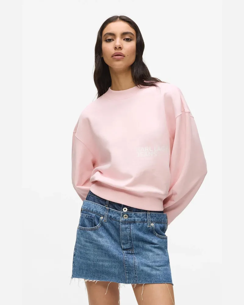 Karl Lagerfeld Ärmelloses Sweatshirt Mit Gerafften Ärmeln, Damen, Bonbon, Größe: Xs Bonbon