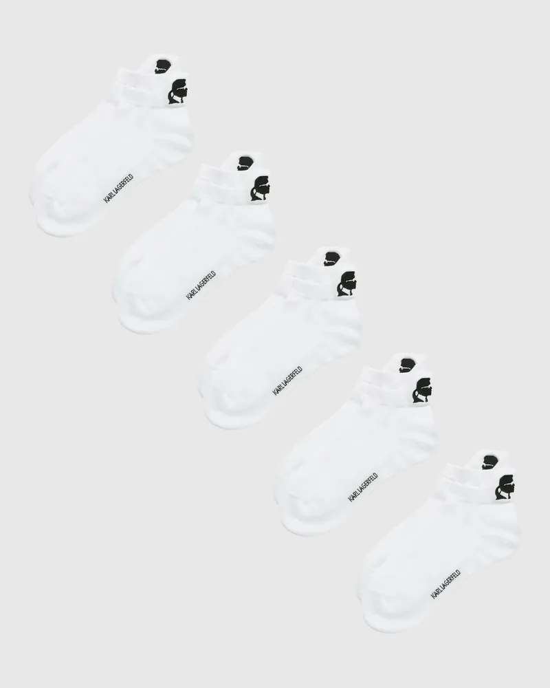 Karl Lagerfeld Kameo-kurzsocken – 5er-pack, Male, Weiss, Size White