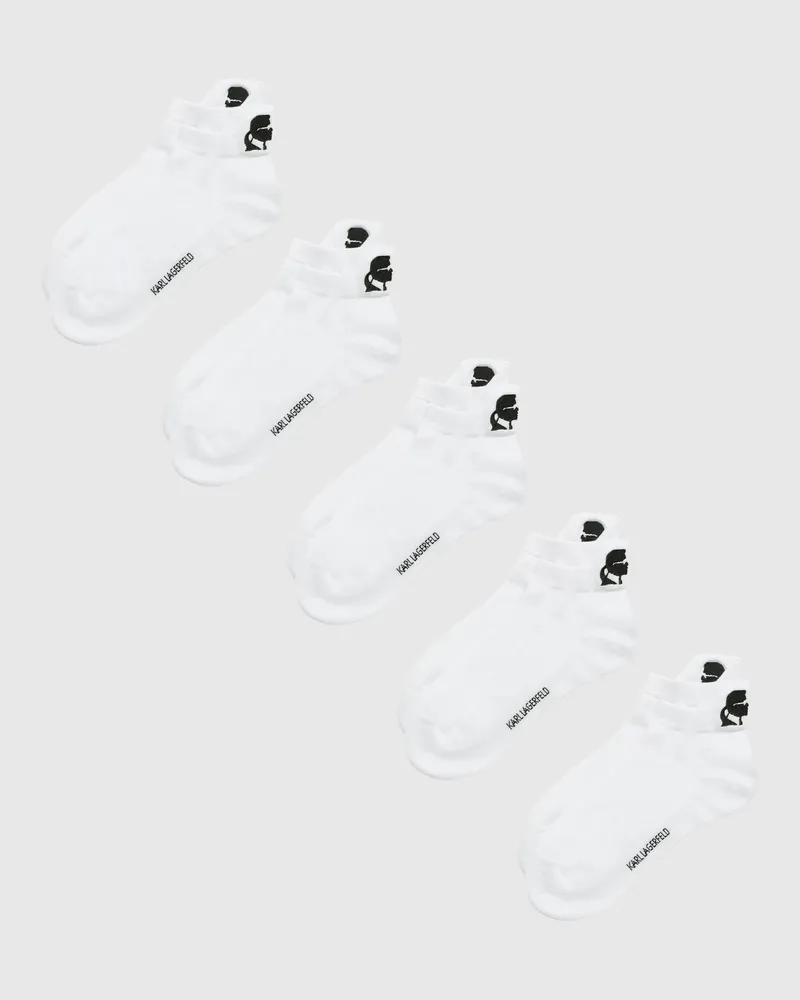 Karl Lagerfeld Kameo-kurzsocken – 5er-pack, Male, Weiss, Size White