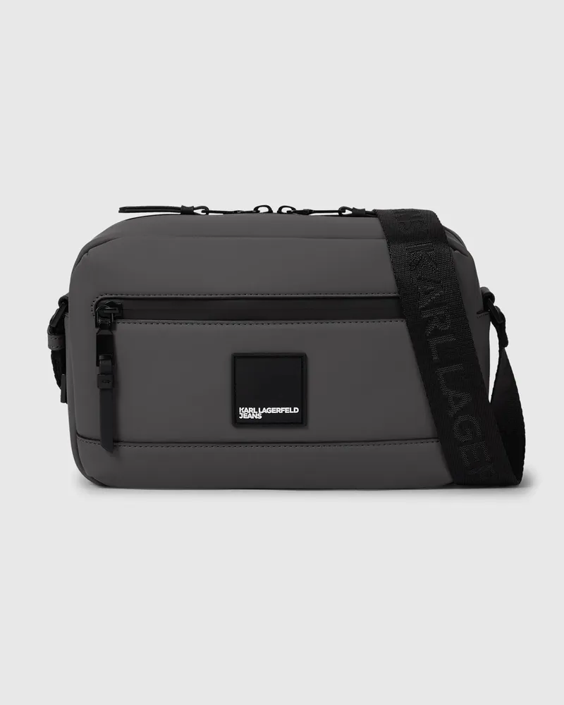 Karl Lagerfeld Umhängetasche Aus Beschichtetem Technischem Leder, Male, Tornado, Size Grey