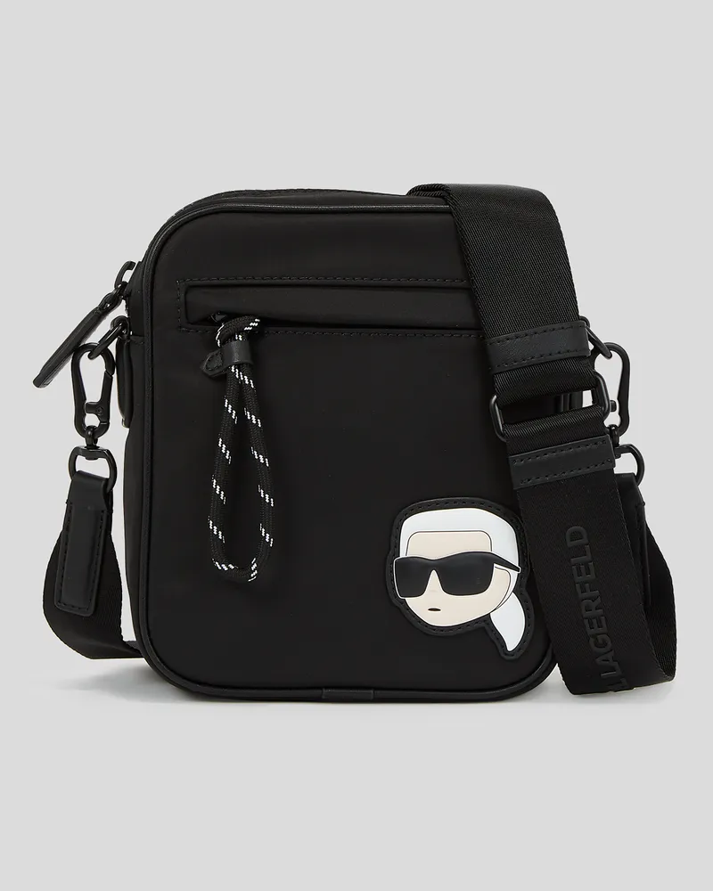 Karl Lagerfeld Ikon Crossbody Bag Aus Nylon, Mann, Schwarz, Größe Schwarz