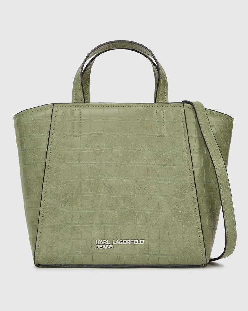 Karl Lagerfeld Mini Tote Bag In Kroko-optik, Damen, Tee, Größe Tee