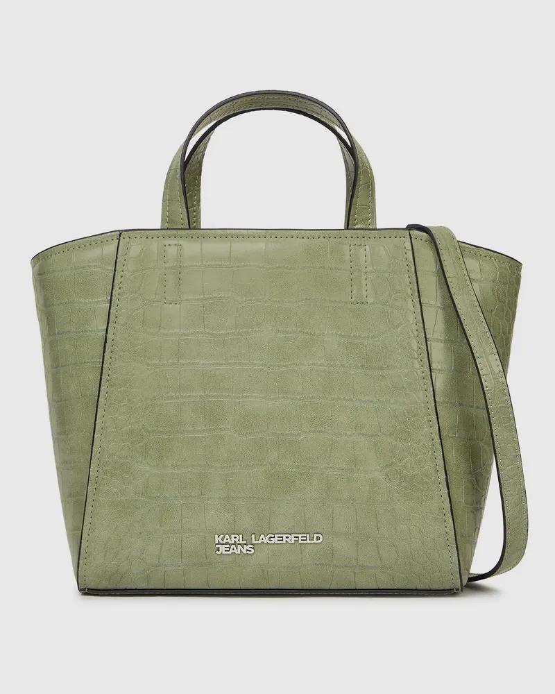 Karl Lagerfeld Mini Tote Bag In Kroko-optik, Damen, Tee, Größe Tee