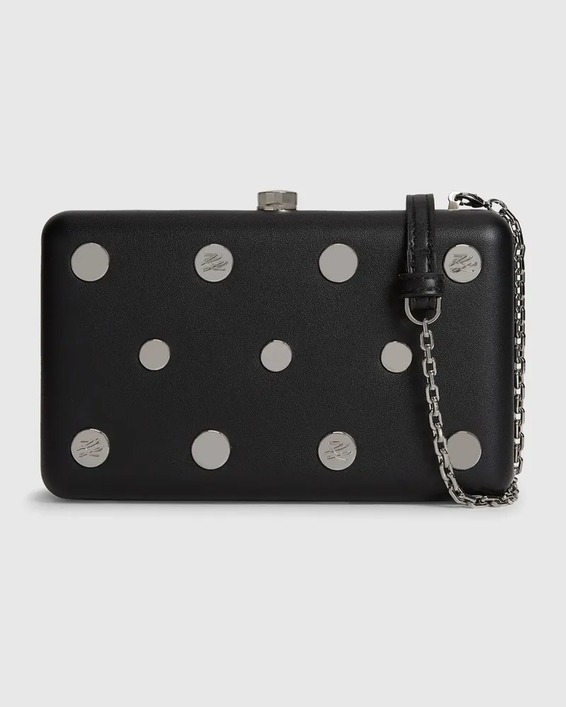 Karl Lagerfeld K/soiree Minaudière-tasche Mit Nieten, Female, Schwarze Verzierung, Size Black