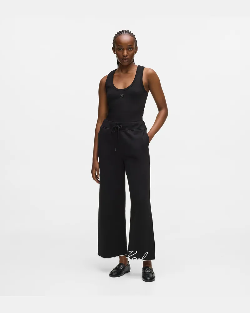 Karl Lagerfeld Trainingshose Mit Signature-saum, Damen, Schwarz, Größe Schwarz
