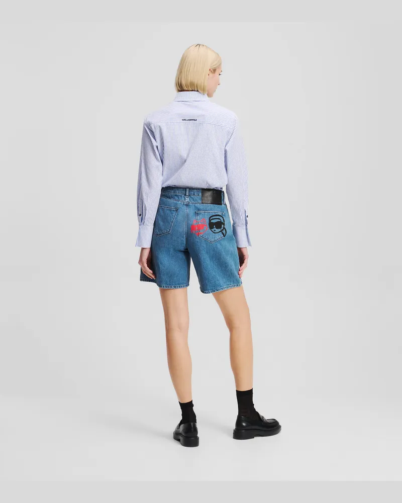 Karl Lagerfeld Ikon Denim-shorts, Frau, Hellblauer Denim, Größe Hellblauer