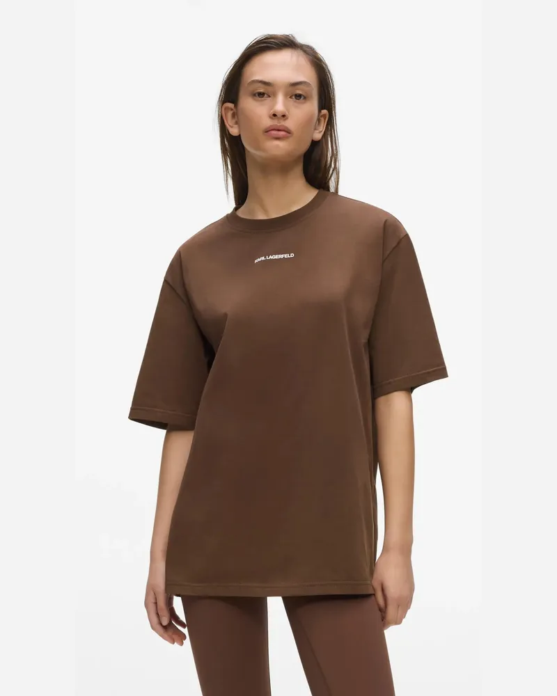 Karl Lagerfeld Athleisure-t-shirt Mit Logo, Damen, Kastanie, Größe Kastanie