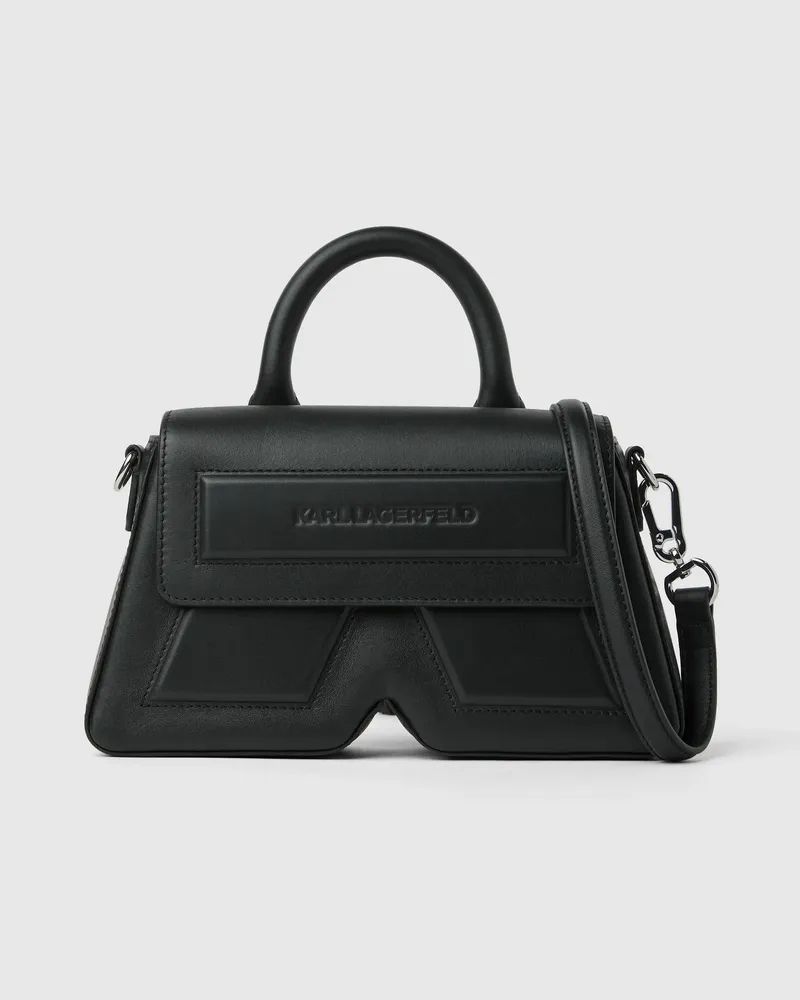 Karl Lagerfeld Ikon K Ledertasche Mit Tragegriff Oben, Damen, Schwarz-nickel, Größe Schwarz-nickel