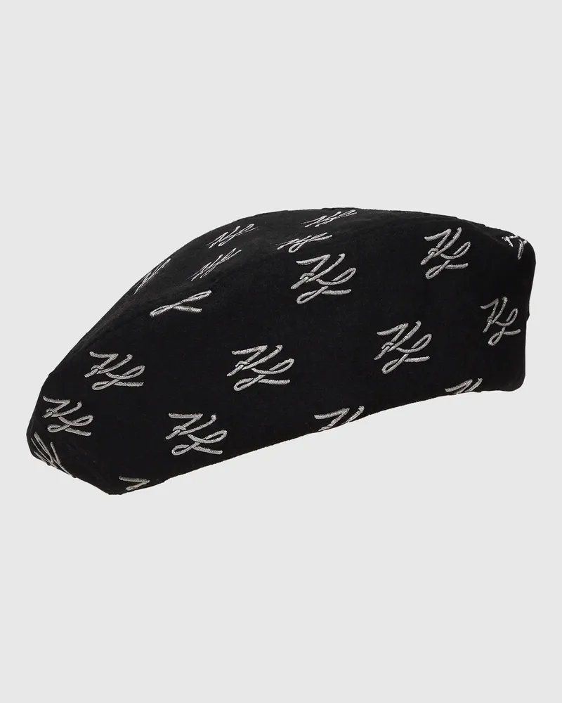 Karl Lagerfeld K/autograph Glitzer-barett, Damen, Schwarz, Größe Schwarz