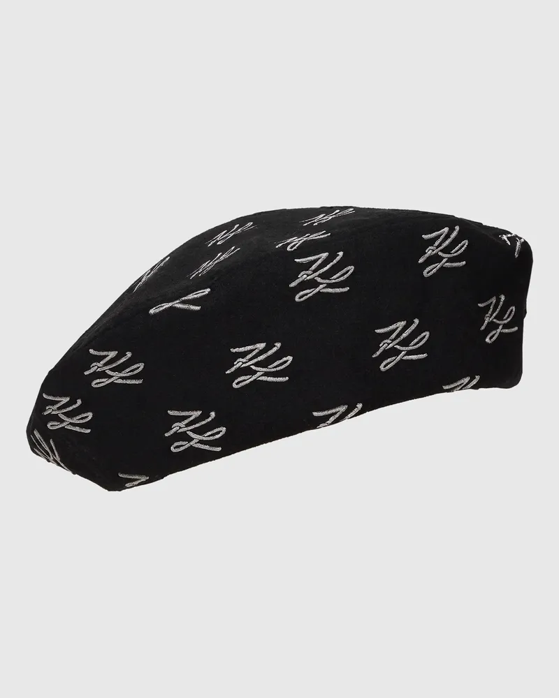Karl Lagerfeld K/autograph Glitzer-barett, Damen, Schwarz, Größe Schwarz