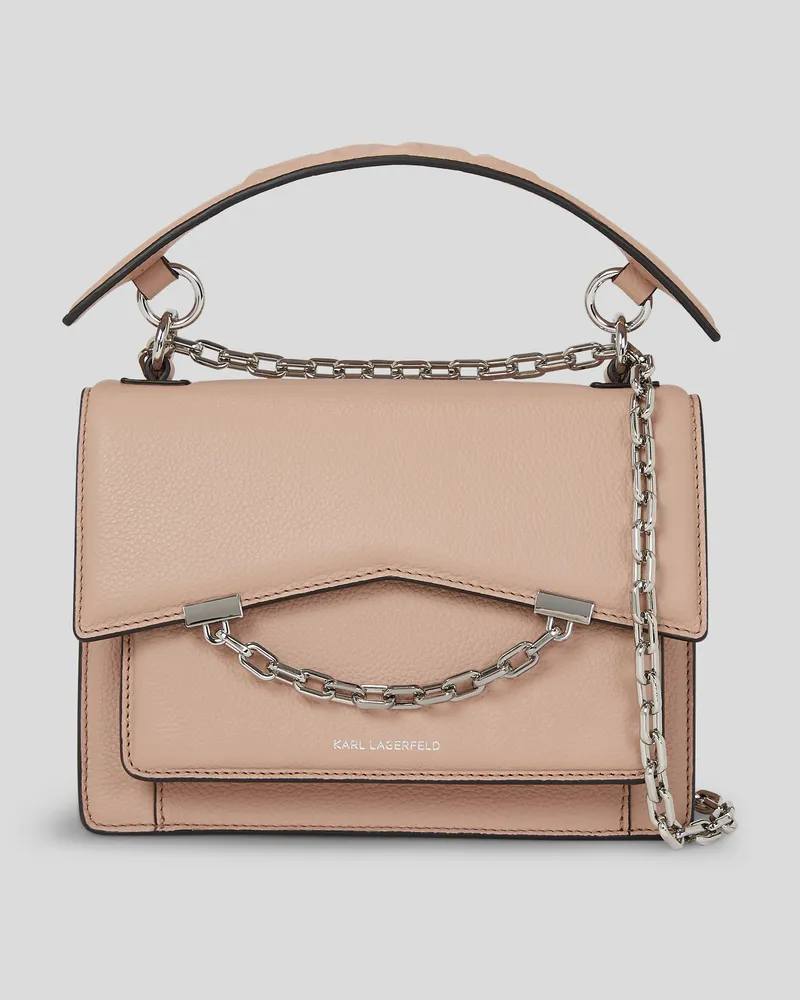 Karl Lagerfeld K/karl seven Schultertasche Aus Genarbtem Leder, Frau, Altrosa, Größe Altrosa