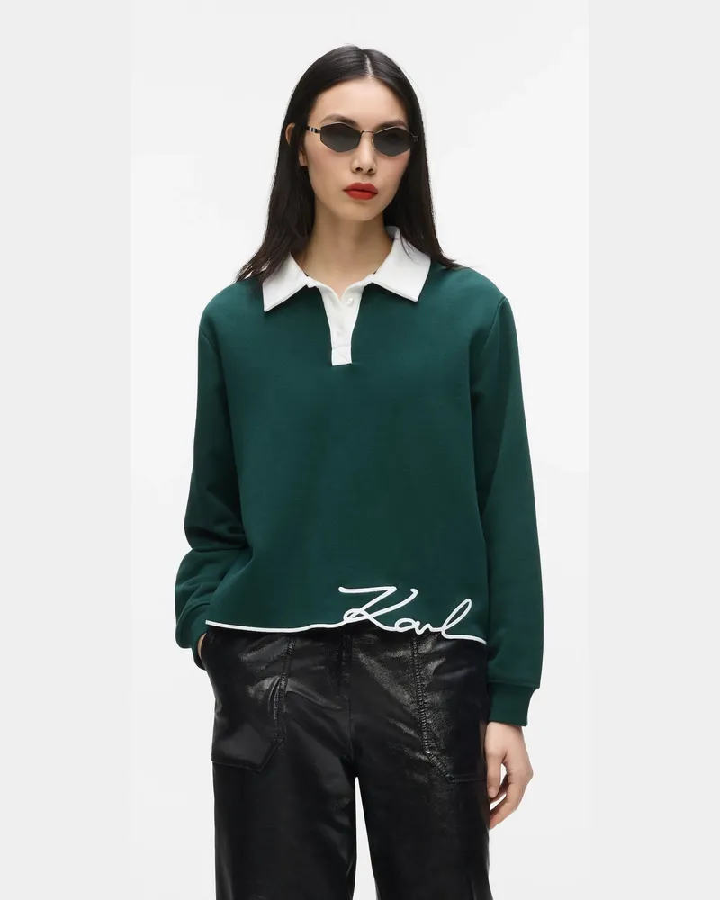 Karl Lagerfeld Charakteristisches Polo-sweatshirt, Damen, Garten, Größe Garten