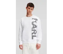 Sweatshirt mit Vertikalem Karl-logo, Mann, Weiss