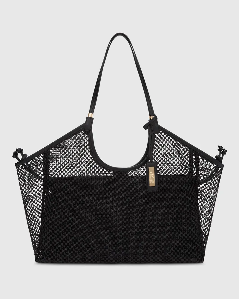 Karl Lagerfeld K/signature Mesh-strandtasche, Female, Schwarz, Size Black