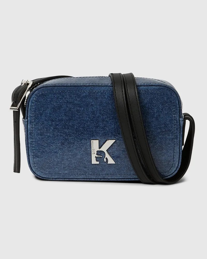 Karl Lagerfeld Kameratasche Aus Denim Mit K-logo, Damen, Gewaschenes Mittelblau, Größe Gewaschenes