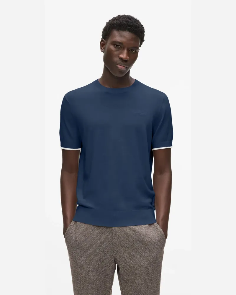 Karl Lagerfeld Strick-t-shirt, Herren, Marineblau, Größe Marineblau